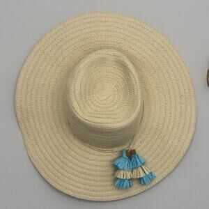 Tassel Hat Sun Hat Natural Turquoise Only by Banana Boat